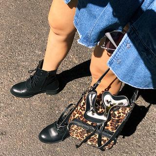 Lace-up Low-heel Military Ankle Boots