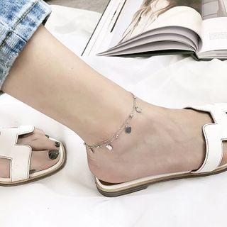 925 Sterling Silver Heart Layered Anklet 1 Pc - As Shown In Figure - One Size
