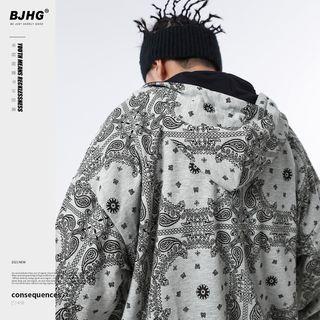 Reversible Paisley Print Button Up Jacket