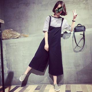 Wide Leg Cropped Dungaree