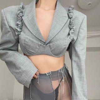 Set: Cropped Blazer + Camisole Top