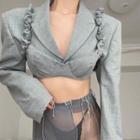 Set: Cropped Blazer + Camisole Top