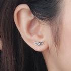 925 Sterling Silver Skull Stud Earring 1 Pair - As Shown In Figure - One Size