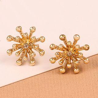 Firework Rhinestone Alloy Earring 1 Pair - Stud Earring - Gold - One Size