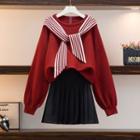 Sweatshirt / Pleated Skirt / Set