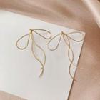 Bow Alloy Fringed Earring 1 Pair - Ez530 - Gold - One Size