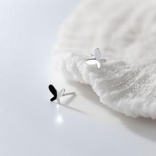 Butterfly Sterling Silver Stud Earring 1 Pair - Silver - One Size
