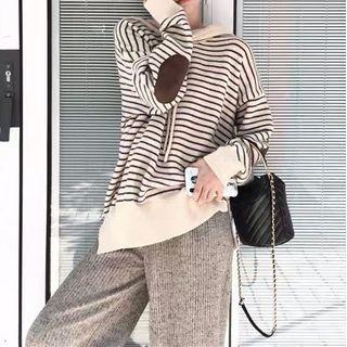 Striped Loose-fit Hoodie / Wide-leg Pants