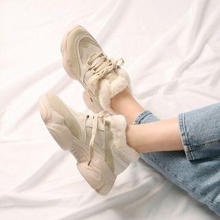 Faux-fur Lined Chunky Sneakers
