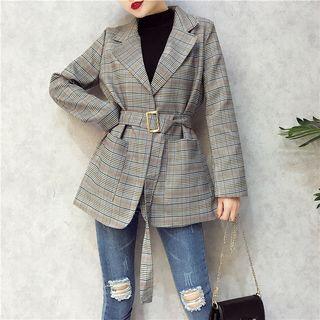 Buckled Lace Panel Jacket