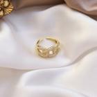 Cz Chain Ring Gold - One Size