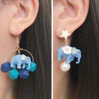 Wooden Elephant Earrings