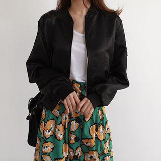 Pocket-side Satin Flight Jacket