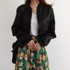 Pocket-side Satin Flight Jacket