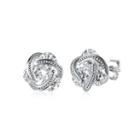 Fashion And Elegant Spherical Cubic Zircon Stud Earrings Silver - One Size