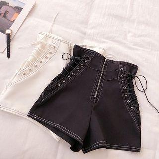 Wide Leg Lace-up Shorts