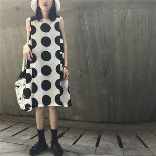 Dot Loose-fit Sleeveless Dress