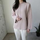 Round-neck Seam-front Knit Top