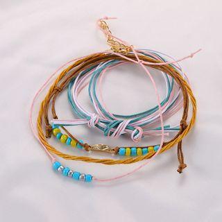 Beaded Rainbow Anklet As Shown In Figure - One Size