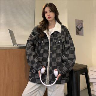Checkerboard Fleece Lined Jacket