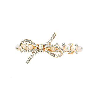 Sweet White Crystal Bow Hair Clips