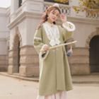 Embroidered Frog Buttoned Long Coat