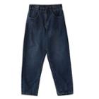 Cropped High-waist Straight Leg Jeans