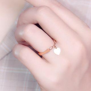 Chain Heart Ring Rose Gold - One Size