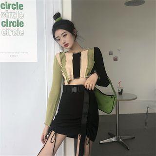Color Block Cropped T-shirt