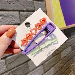 Set Of 3: Alloy Hair Clip (assorted Designs)