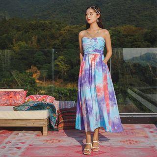 Dyed Tube Midi Sundress