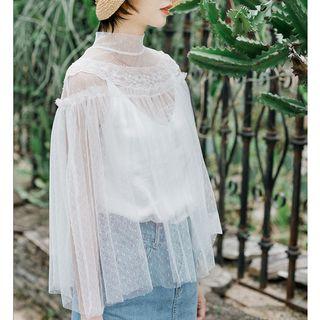 Lace Mock-neck Cape
