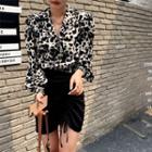 3/4-sleeve Print Shirt / Mini Skirt