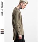 Dip-back Printed Long-sleeved T-shirt