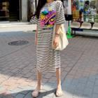 Printed Stripe T-shirt Dress
