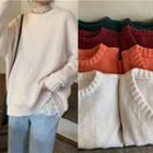 Long-sleeve Lace Top / Plain Oversize Sweater