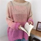 Colored Panel Sweater Pink - One Size