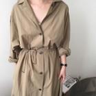 Elbow-sleeve Trench Coat
