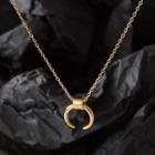 Gold Plated Crescent Necklace As Shown In Figure - One Size