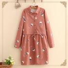 Long-sleeve Animal Print Dress