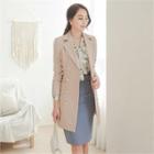 Faux-pearl Buttoned Long Jacket