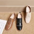 Low-heel Lace-up Stitched Casual Shoes