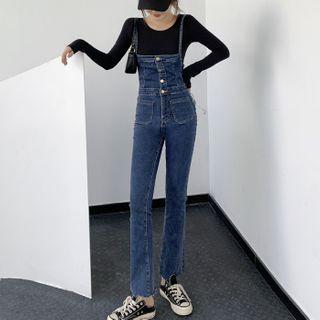 Boot-cut Denim Dungarees