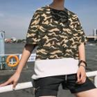 Camouflage Mock Two-piece Short-sleeve T-shirt