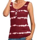 Tie-dye Print Striped Tank Top