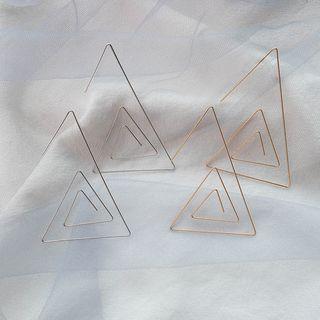 Geometric Triangular Hoop Earring