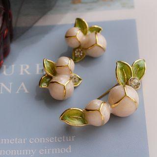 Rhinestone Floral Stud Earring / Brooch