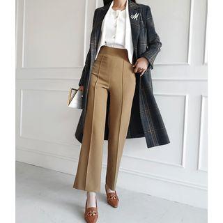 High-waist Seam-trim Dress Pants