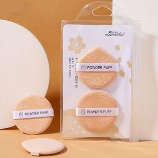 Set Of 2: Powder Puff 2 Pcs - Beige - One Size