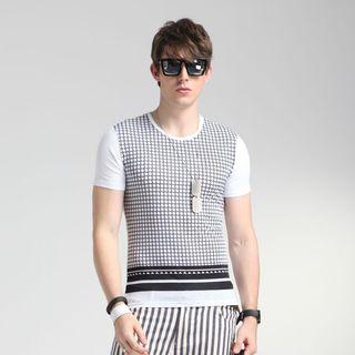 Short-sleeve Silk Patterned T-shirt